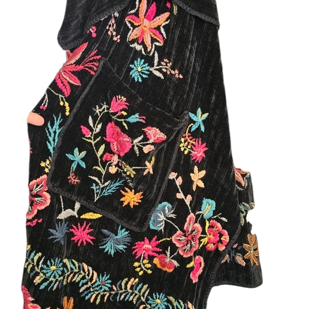 Johnny Was Black and Red Embroidered Jacket - Picture 3 of 7